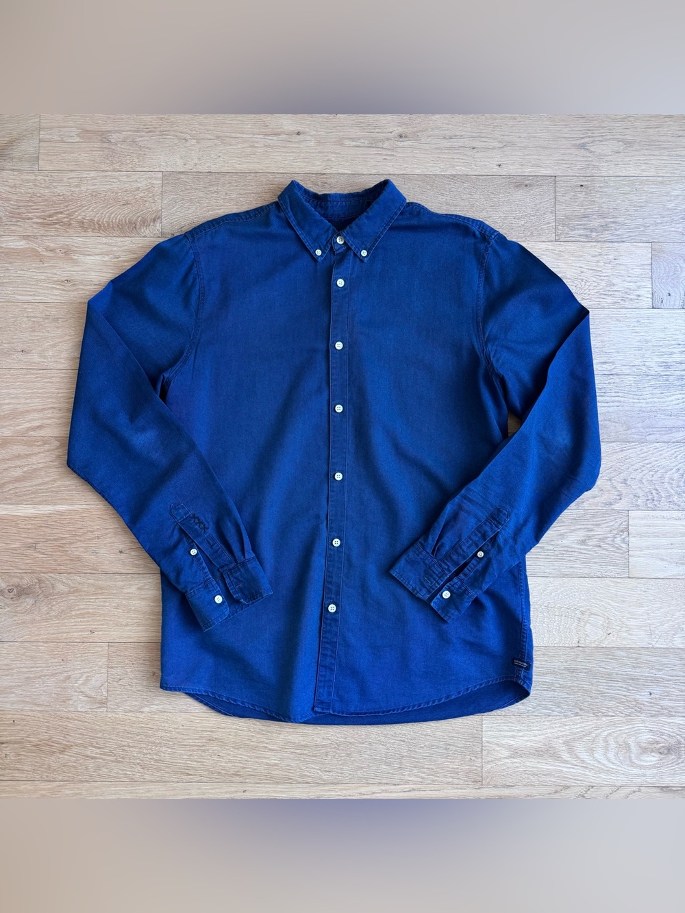 Scotch & Soda Men's Button-Down Shirt in Indigo Blue